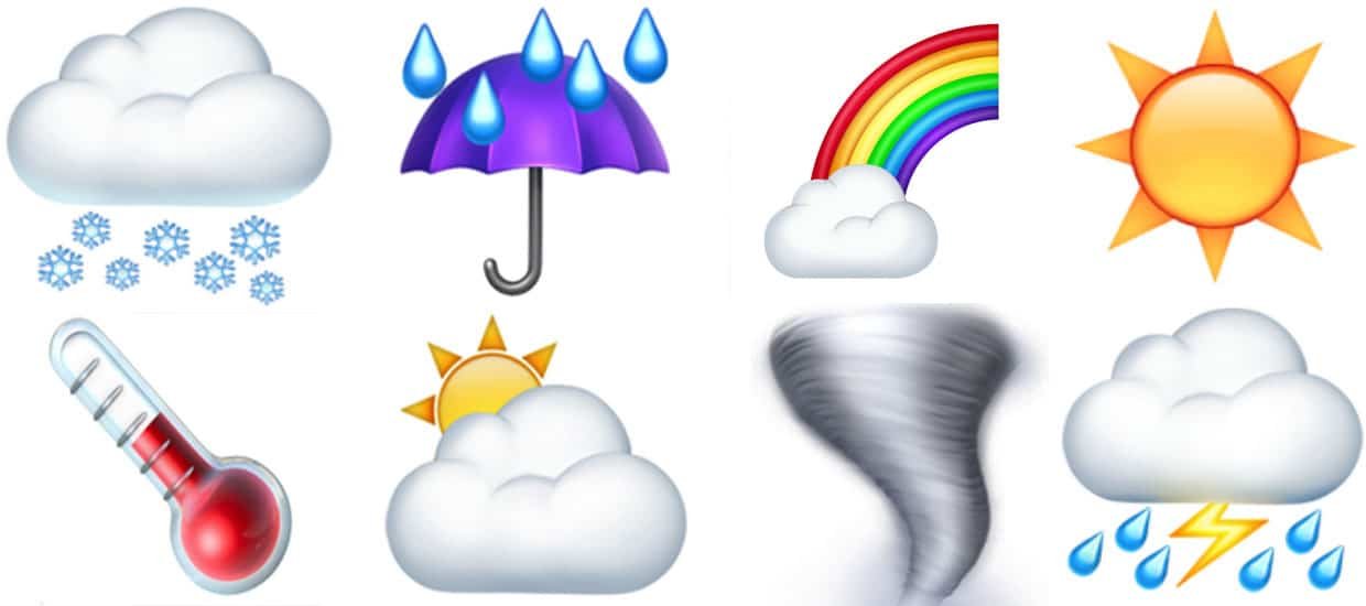 Different Emojis About Weather Or A Season Buxvertise